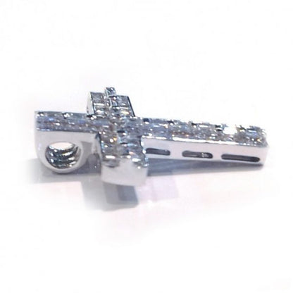 Baguette Cut Diamond Cross Pendant, 0.72 carat total
