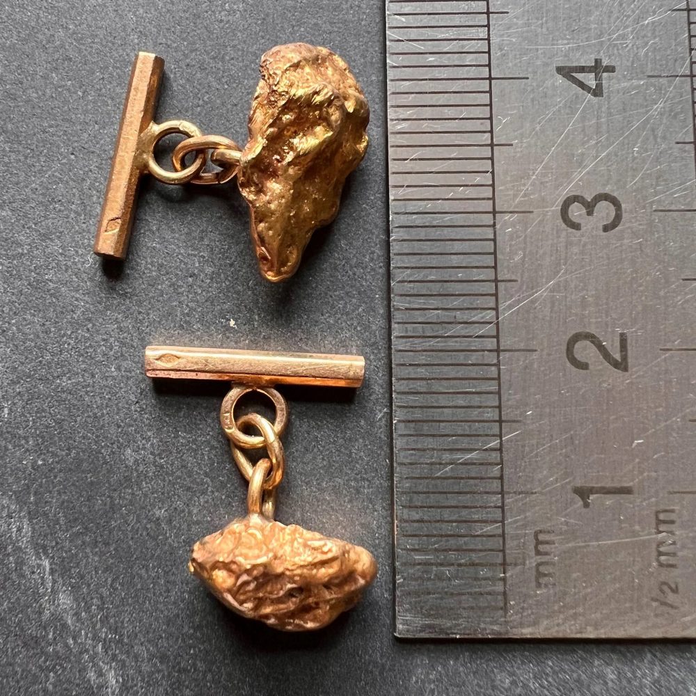 Natural Gold Nugget Cufflinks
