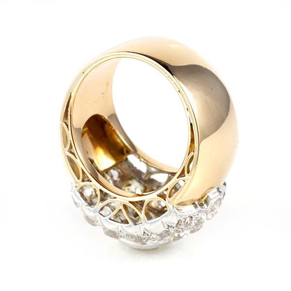 Art Deco 5.26ct Old Mine Cut Diamond Cluster Dress Ring