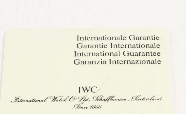 IWC Pilot Mark XV 38mm Stainless Steel Automatic Watch with Papers; model 3253-01 from 2001, on IWC black leather strap with deployment buckle. With IWC Guarantee card.