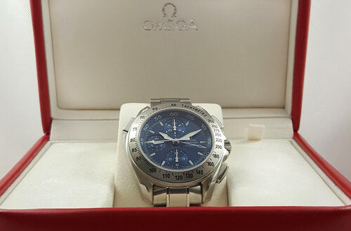 Omega Speedmaster Split Seconds Chronograph Automatic 42mm Stainless Steel Gentleman's Wrist Watch. In mint condition, with Omega box.