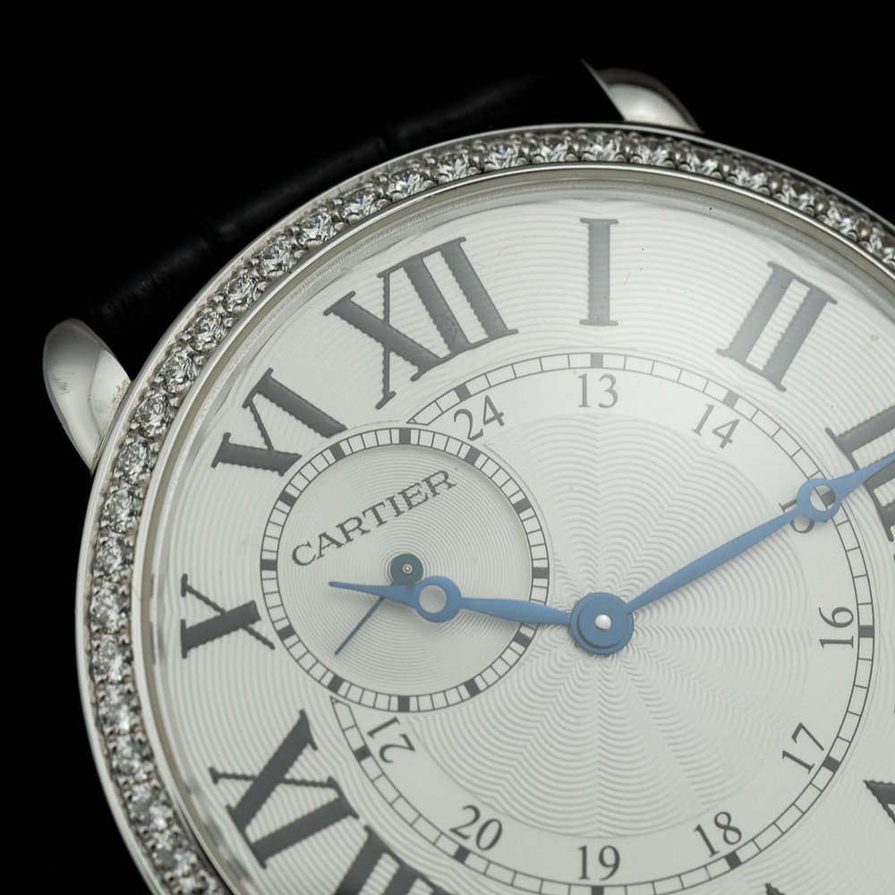 Vintage Ladies Cartier Ronde Louis WR007002 Manual Watch With Factory Diamond Bezel