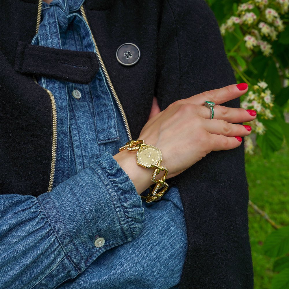 Vintage Audemars Piguet 3.44ct Diamond Set 18ct Yellow Gold Ultra Thin Dress Watch