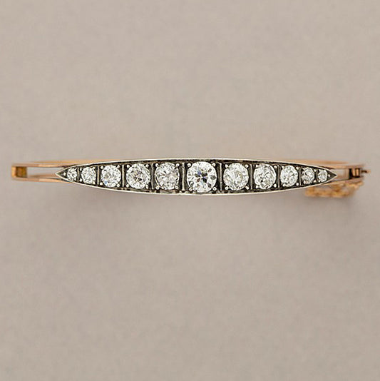 Victorian Antique 3cts Old Cut Diamond Bangle Bracelet