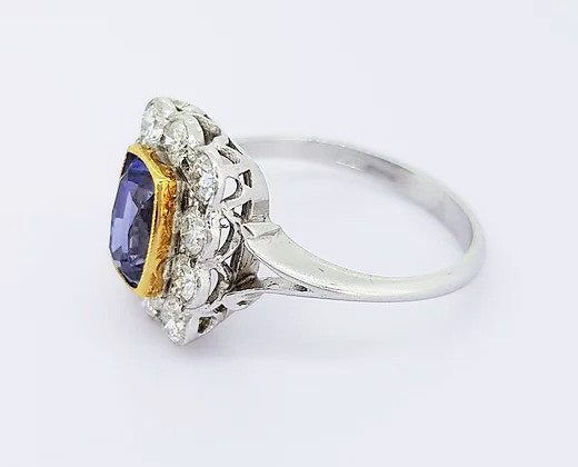 2.16ct Natural Sapphire and Diamond Cluster Ring, in 18ct gold