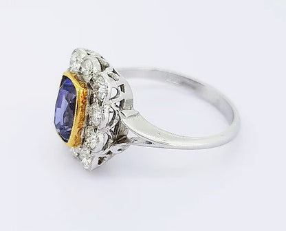 2.16ct Natural Sapphire and Diamond Cluster Ring, in 18ct gold