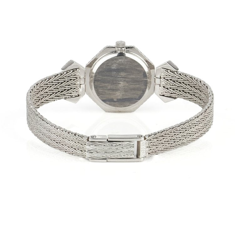 Vintage Ebel 18ct White Gold and Diamond Set Octagonal Bracelet Watch