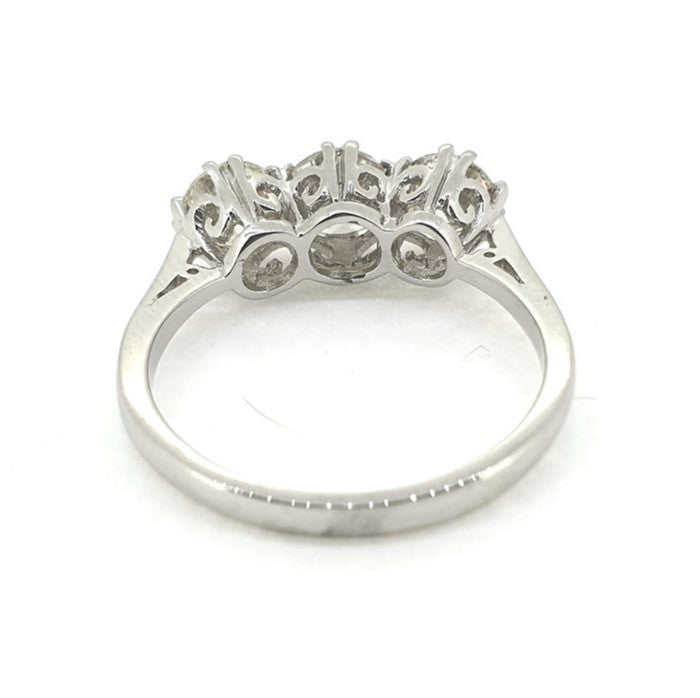 Diamond Three Stone Engagement Ring in Platinum, 1.70 carats total