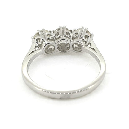 Diamond Three Stone Engagement Ring in Platinum, 1.70 carats total