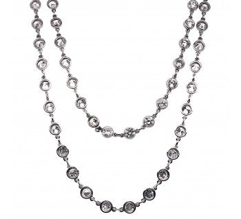 Contemporary Diamond and Platinum Chain Necklace, 7.77 carat total