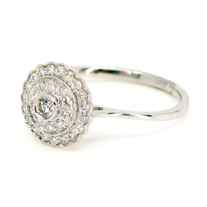 Contemporary 18 Carat White Gold Diamond Cluster Ring, 0.35 Carat