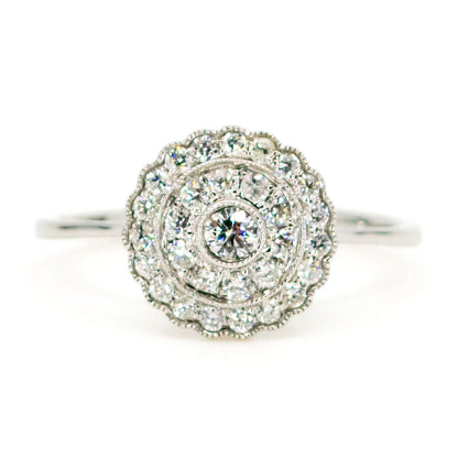 Contemporary 18 Carat White Gold Diamond Cluster Ring, 0.35 Carat
