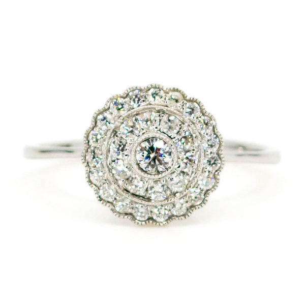Contemporary 18 Carat White Gold Diamond Cluster Ring, 0.35 Carat