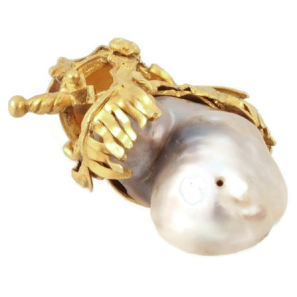 Victorian Baroque Pearl Pendant, Warrior Adornments in 18ct Yellow Gold