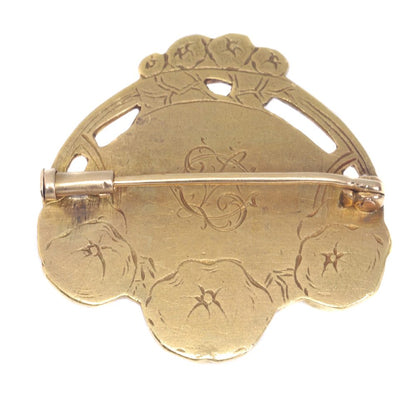 Antique Art Nouveau Zacha Diamond Set 18ct Gold Brooch