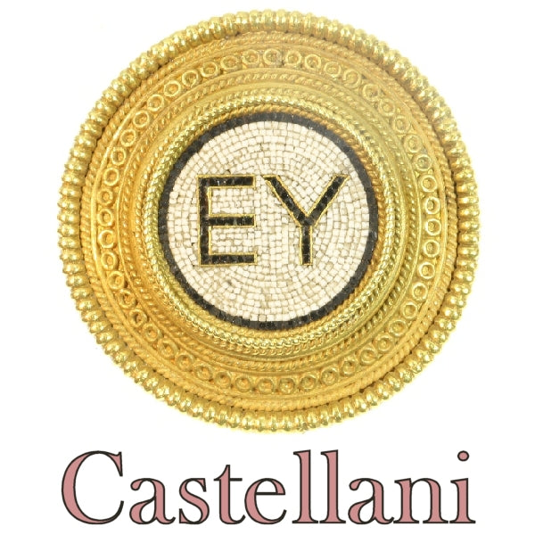 Antique Victorian Castellani Micro Mosaic 18ct Gold Brooch