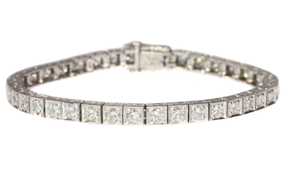 Vintage Platinum Diamond Tennis Bracelet