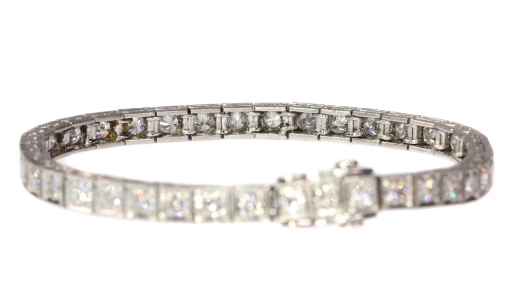 Vintage Platinum Diamond Tennis Bracelet
