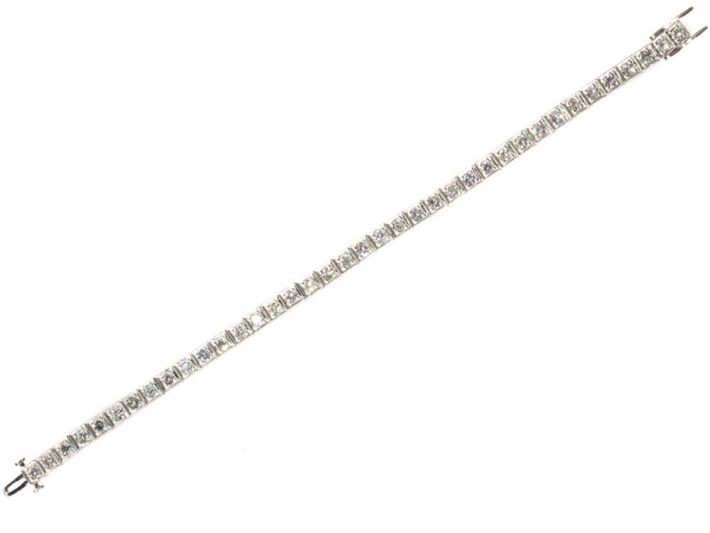 Vintage Platinum Diamond Tennis Bracelet