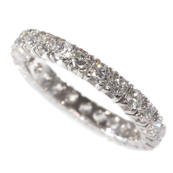 Vintage Diamond Full Eternity Ring, 2.50 carats, 18ct White Gold, c.1970