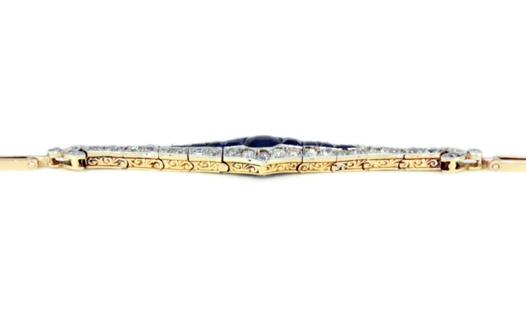 Antique Belle Epoque Sapphire and Diamond Bracelet in Gold and Platinum