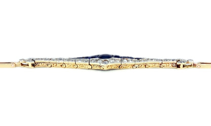 Antique Belle Epoque Sapphire and Diamond Bracelet in Gold and Platinum