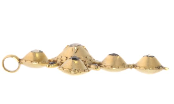 Antique Georgian Foil Set Rose Cut Diamond Gold Cross Pendant