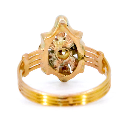 Pearl 18k Silver Antique Ring 12323-2325