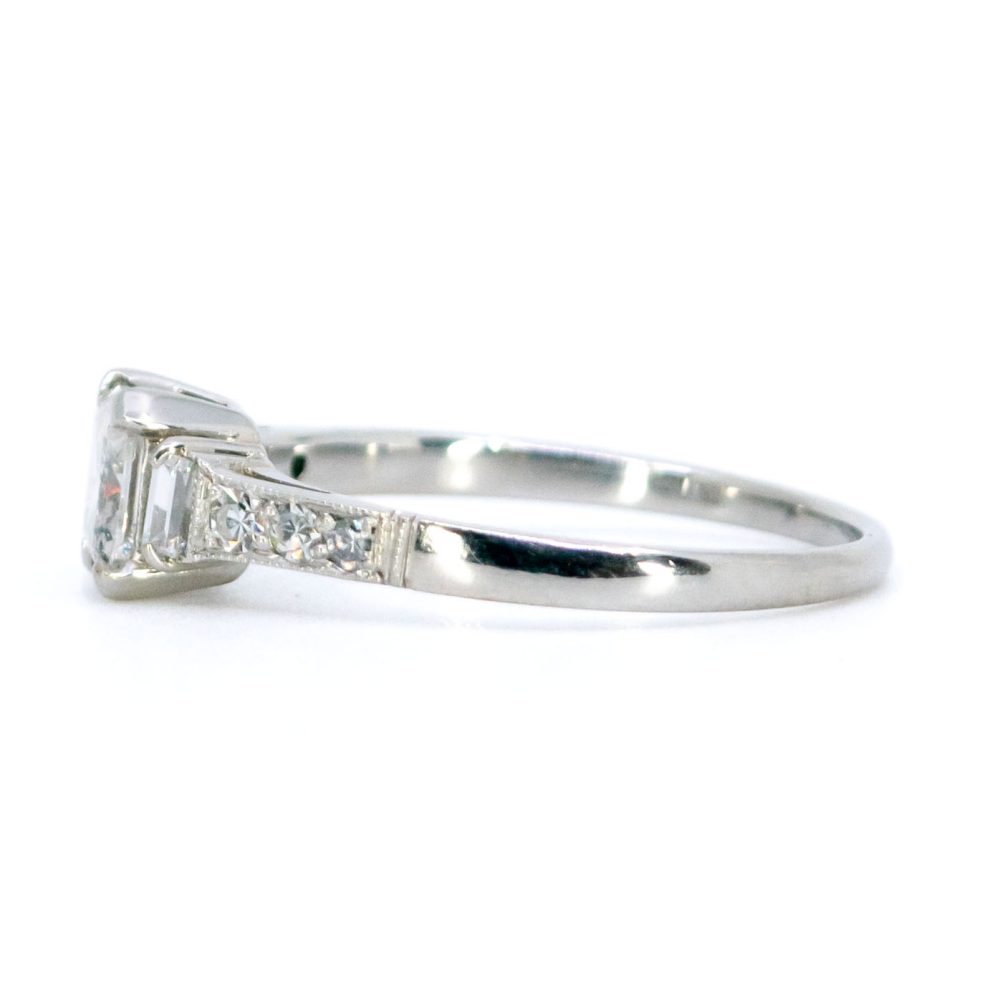 Vintage Solitaire Diamond Ring In Platinum