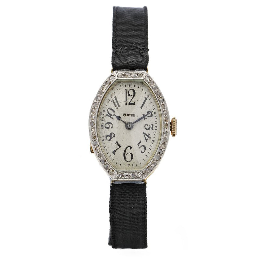 Art Deco Vertex 18ct Gold Manual Watch with Diamonds, Circa 1919