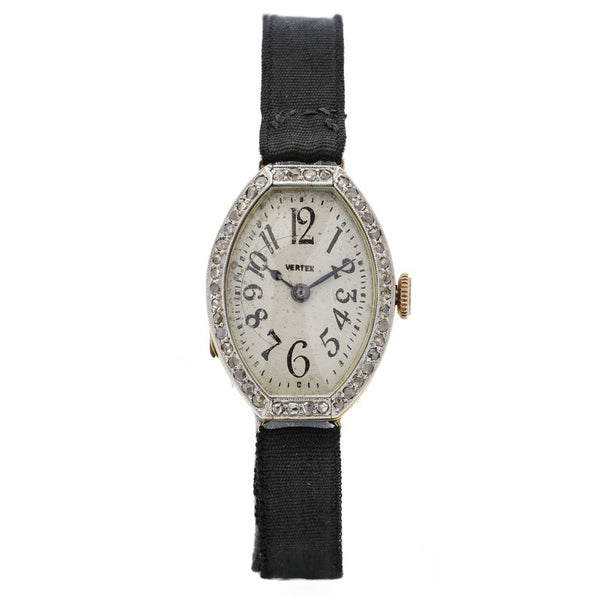 Art Deco Vertex 18ct Gold Manual Watch with Diamonds, Circa 1919