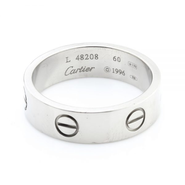 Cartier Love Ring in 18ct White Gold, with Cartier Box, Circa 1996, Fully hallmarked, Signed Cartier, serial number 48208