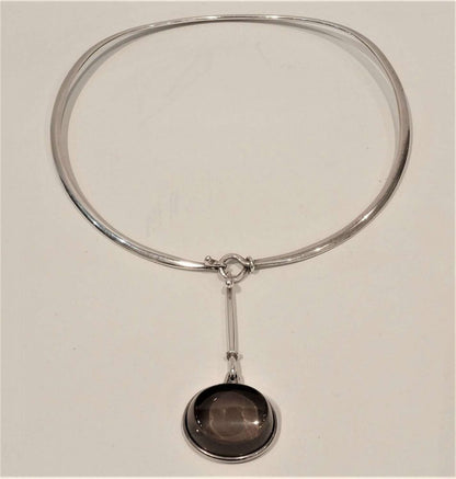 Georg Jensen Torun Smokey Quartz Torque Necklace. Numbered 410 (311B)