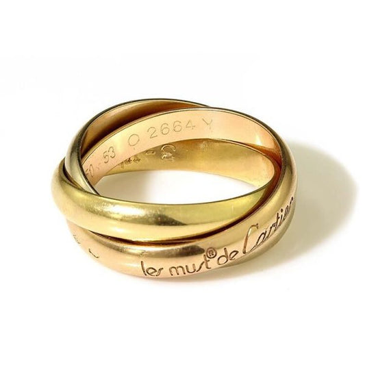 Les Must de Cartier 18ct Tri Colour Gold Trinity Band Ring