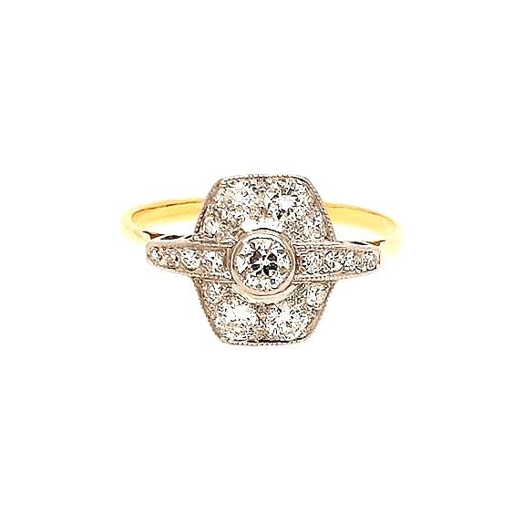 Vintage 1930's Diamond Plaque Ring, 0.55 carat total