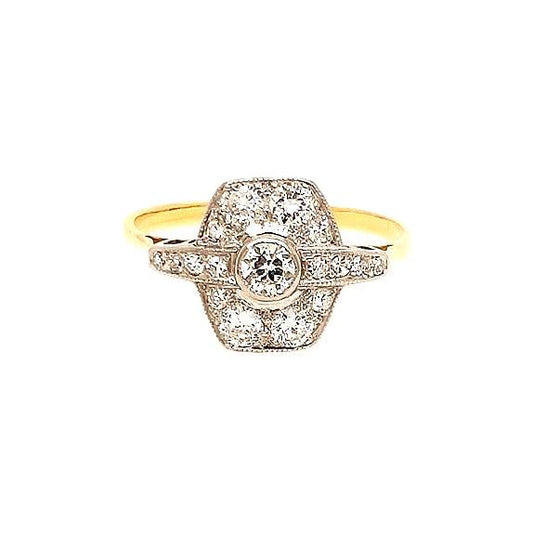 Vintage 1930's Diamond Plaque Ring, 0.55 carat total
