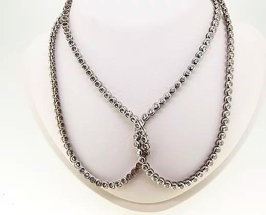 18.60ct Diamond Tennis Necklace in 18ct White Gold