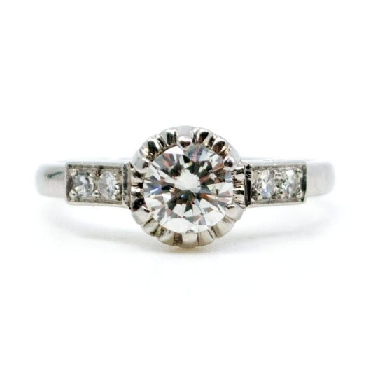 Vintage 0.65ct Brilliant Cut Diamond Ring, Platinum