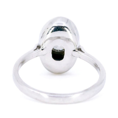 Vintage 1 Carat Old Cut Diamond And Sapphire Halo Ring In 18 Carat White Gold