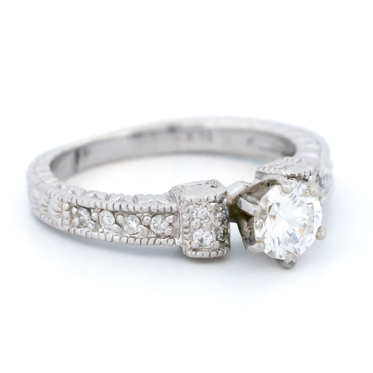 18 Carat White Gold Brilliant Cut Diamond Engagement Ring, 0.55 Carat