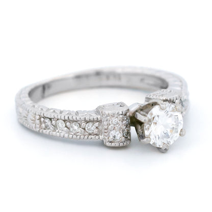 18 Carat White Gold Brilliant Cut Diamond Engagement Ring, 0.55 Carat