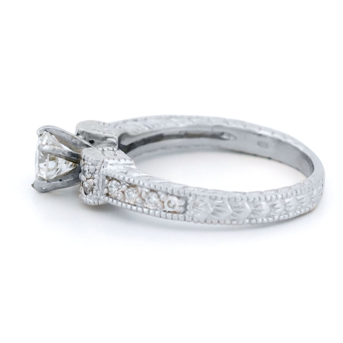 18 Carat White Gold Brilliant Cut Diamond Engagement Ring, 0.55 Carat