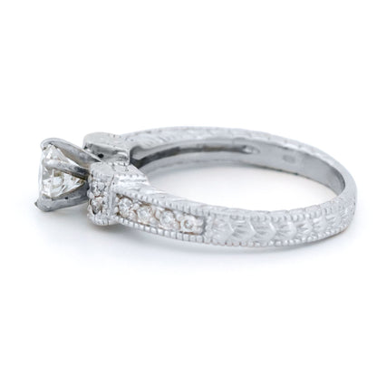18 Carat White Gold Brilliant Cut Diamond Engagement Ring, 0.55 Carat