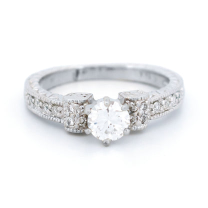 18 Carat White Gold Brilliant Cut Diamond Engagement Ring, 0.55 Carat