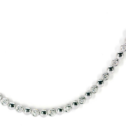Vintage Diamond Tennis Necklace In 18 Carat White Gold