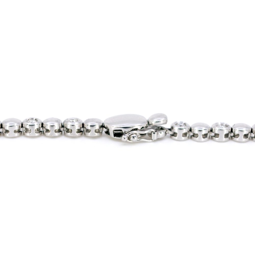 Vintage Diamond Tennis Necklace In 18 Carat White Gold