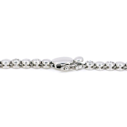 Vintage Diamond Tennis Necklace In 18 Carat White Gold