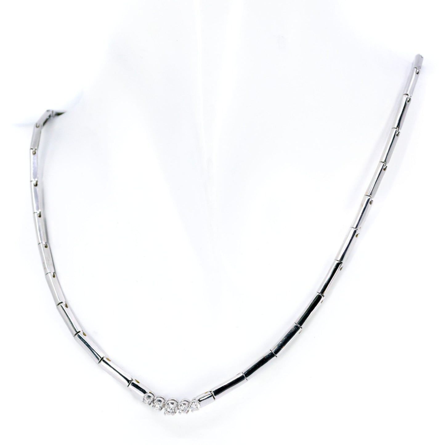 Vintage 18 Carat White Gold Brilliant Cut Diamond Necklace, 0.25 Carat