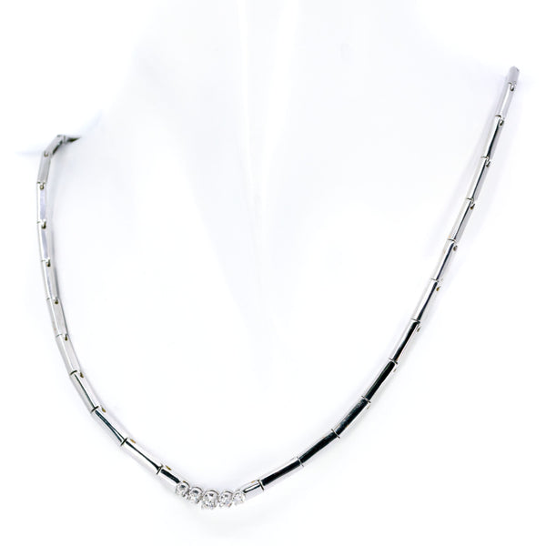 Vintage 18 Carat White Gold Brilliant Cut Diamond Necklace, 0.25 Carat