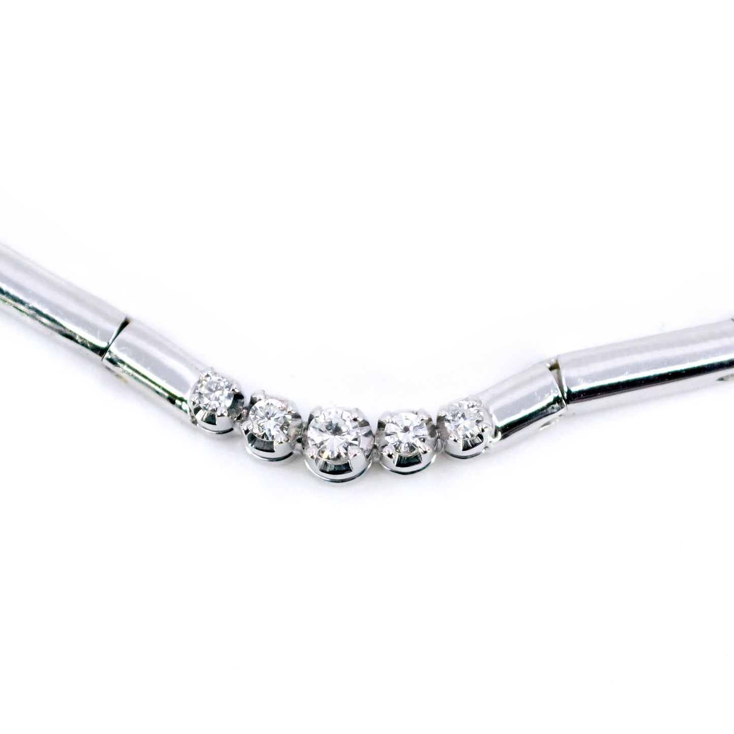 Vintage 18 Carat White Gold Brilliant Cut Diamond Necklace, 0.25 Carat